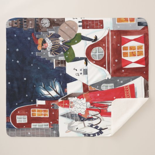 アムステルダムの屋根の上のシンタークラースとピート シェルパブランケット (正面(横))