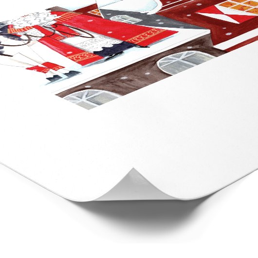 アムステルダムの屋根の上のシンタークラースとピート ポスター (角)