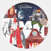 アムステルダムの屋根の上のシンタークラースとピート ラウンドシール (正面)