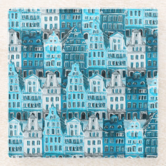 アムステルダムの建築、青い水の色のテクスチャ。 ガラスコースター