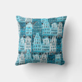 アムステルダムの建築、青い水の色のテクスチャ。 クッション (裏面)