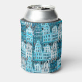 アムステルダムの建築、青い水の色のテクスチャ。 缶クーラー (缶裏面)