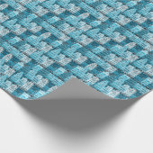 アムステルダムの建築、青い水彩の質感。 ラッピングペーパー (角)