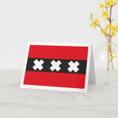 アムステルダムの旗の挨拶状 カード (黄色い花)