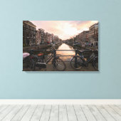 アムステルダムの日没の自転車 キャンバスプリント (インサイチュ (ウッドフロア))