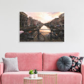 アムステルダムの日没の自転車 キャンバスプリント (インサイチュ (リビング))