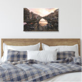 アムステルダムの日没の自転車 キャンバスプリント (インサイチュ (寝室))