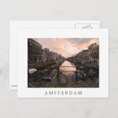 アムステルダムの日没の自転車 ポストカード (正面/裏面)