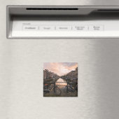 アムステルダムの日没の自転車 マグネット (インサイチュ (食洗機))