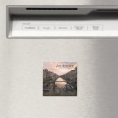 アムステルダムの日没の自転車 マグネット (インサイチュ (食洗機))