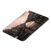 アムステルダムの日没の自転車 マグネット (左側)