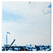 アムステルダムの旧式な船のDelftwareのヴィンテージの一見B1 タイル (正面)