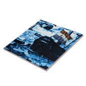 アムステルダムの旧式な船のDelftwareのヴィンテージの一見C2 タイル (側面)