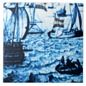 アムステルダムの旧式な船のDelftwareのヴィンテージの一見C3 タイル (正面)