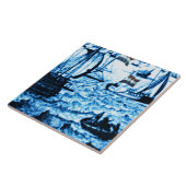 アムステルダムの旧式な船のDelftwareのヴィンテージの一見C3 タイル (側面)