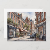 アムステルダムの水絵画色 ポストカード (正面/裏面)