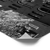 アムステルダムの白黒の歴史建物 ポスター (角)