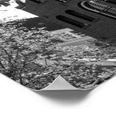 アムステルダムの白黒の歴史建物 ポスター (角)