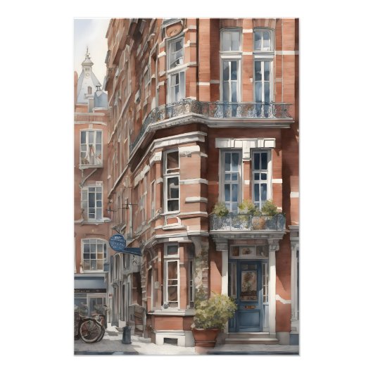 アムステルダムの絵画水彩色 フォトプリント            (正面)