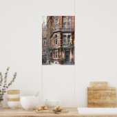 アムステルダムの絵画水彩色 ポスター (キッチン)