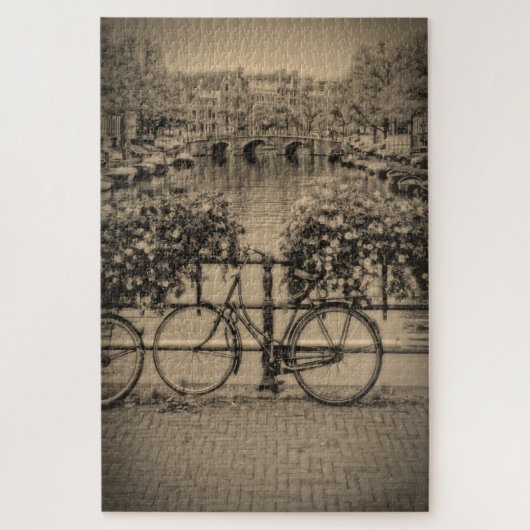 アムステルダムの自転車 – Sepia - 20x30 - 1014 pc ジグソーパズル (縦)