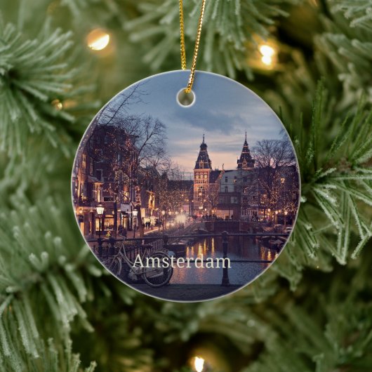 アムステルダムの街並み写真 セラミックオーナメント (ツリー)