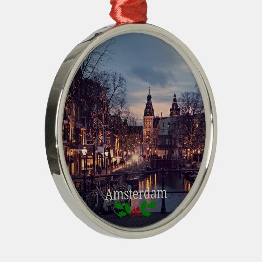アムステルダムの街並み写真 メタルオーナメント (右)