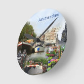 アムステルダムの観光サイト ラウンド壁時計 (傾斜)