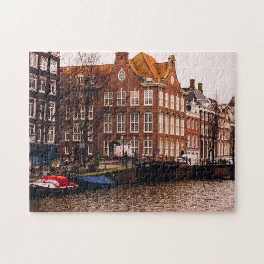 アムステルダムの運河および建築 ジグソーパズル (横)