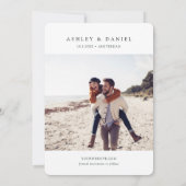 アムステルダムの運河の家の写真で保存する結婚式の日程 招待状 (裏面)