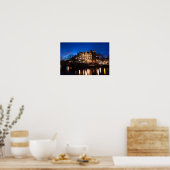 アムステルダムの運河の家の夜 ポスター (キッチン)