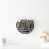 アムステルダムの運河の家 ラウンド壁時計 (ホーム)