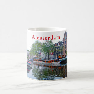アムステルダムの運河の港 コーヒーマグカップ