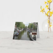 アムステルダムの運河 カード (黄色い花)