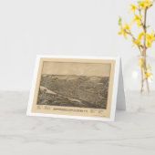 アムステルダムのNYのパノラマ式の地図- 1881年 カード (黄色い花)