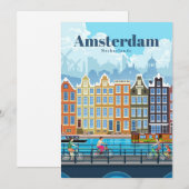 アムステルダムへの旅のアート シーズンカード (正面/裏面)