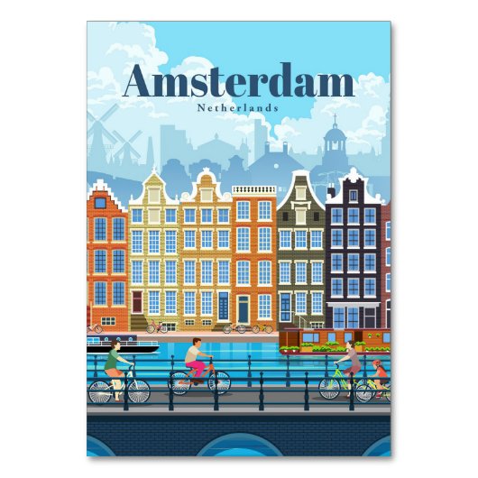 アムステルダムへの旅行アート テーブルナンバー (正面)