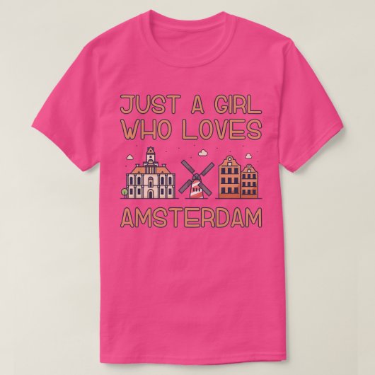 アムステルダムを愛する女の子 Tシャツ (デザイン正面)