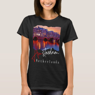 アムステルダムアットナイト – オランダズホランド – アムスター Tシャツ