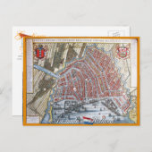 アムステルダムアンティークマップポストカード ポストカード (正面/裏面)