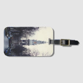 アムステルダムウィンターカナルタワーチャーチフォト ラゲッジタグ (正面横)