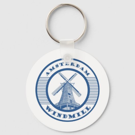 アムステルダムウィンドミルブルー キーホルダー (正面)