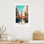 アムステルダムオランダの有名な旅行場所 ポスター (キッチン)