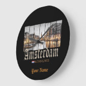 アムステルダムオランダオランダヴィンテージ記念物 ラージ壁時計 (傾斜)