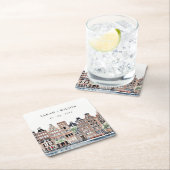 アムステルダムオランダカナルウォーターカラーランドスケー結婚ズ スクエアペーパーコースター (インサイチュ)