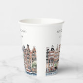 アムステルダムオランダカナルウォーターカラーランドスケー結婚ズ 紙コップ (左)