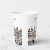 アムステルダムオランダカナルウォーターカラーランドスケー結婚ズ 紙コップ (右)