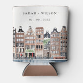 アムステルダムオランダカナルウォーターカラーランドスケー結婚ズ 缶クーラー (正面)