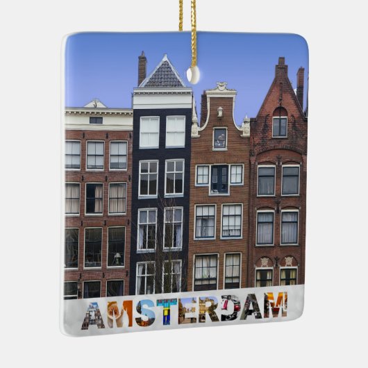 アムステルダムオランダカナルハウスクリスマス セラミックオーナメント (右)