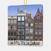 アムステルダムオランダカナルハウスクリスマス セラミックオーナメント (左)